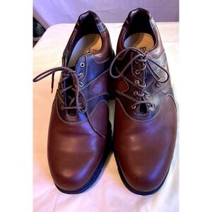 Etonic Dry Essentials Mens Golf Shoes Brown Leather Cleated Size 13 DES40-3(W)